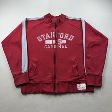 Stanford University Sweatshirt Track Jacket Mens Medium Red Russell Athletic Zip picture