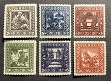 Travelstamps: 1926 Austria Stamps Scott #B71-B76 - Nibelungen Issues Mint MOGLH picture