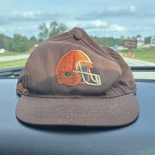 Cleveland Browns NFL Football Vintage Strapback Cap Hat Brown Orange picture