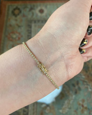 4.25Ct Natural Diamond Birthday Gift Tennis Bracelet 18K Yellow Gold Size 7.25'' picture
