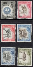ADEN 1953 SC. #56-60 Sh1/25c TO 10/- ELIZABETH II MINT LH CAT $57.25 picture