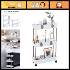3-Tier Rolling Shelving Unit on Wheels, Slim Storage Organizer for Kitchen & Bat picture