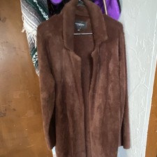 Liverpool Los Angeles Women’s Brown Open Front Collared Mid-Length Coat XL picture