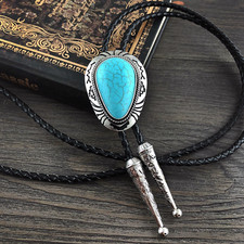 Totem Turquoise Mens Bolo Tie Bridegroom Wedding Necklace Western Cowboy Necktie picture