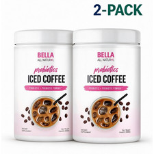 2pc Bella All Natural Probiotics Iced Coffee Prebiotic Instant Powder 500g picture