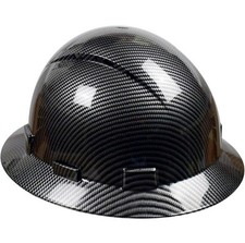 Black ABS Dipped Carbon Fiber Full Brim Hardhat  picture