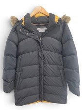 prAna Kromata Long Down Jacket Black Faux Fur Hood NWOT Size L picture