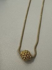 LAGOS 18k Gold Caviar 12mm Ball Pendant Necklace 16in 3mm Chain  picture