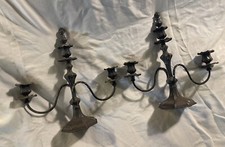 Vintage PAIR Reed & Barton Silver Plate Candelabra Candle Holder flame finial picture