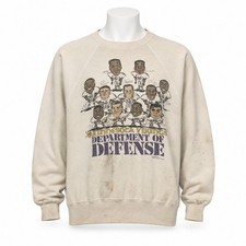Vintage Minnesota Vikings Department Of Defense Sweatshirt Men’s XL White 1989 picture