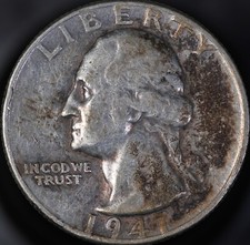 1947 D Washington Quarter EF picture