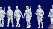 1/35 Scale Ww2 US Light Infantry 6 Soldiers Resin Figures Model Kits Toys picture