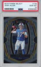 Graded 2018 Panini Select Josh Allen #139 Rookie RC Football Card PSA 10 picture