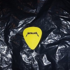 METALLICA Logo & Don't Tread On Me Snake James Hetfield 90s Yellow GUITAR PICK picture