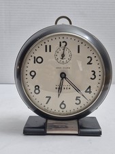 Westclox Big Ben Loud Alarm VTG 1940s Clock Art Deco Black Style 5 Wind Up Works picture