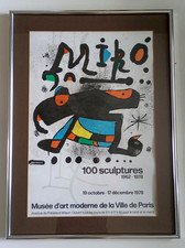 JOAN MIRO VINTAGE 1978 100 SCULPTURES FRAMED EXHIBITION POSTER PARIS FRANCE picture