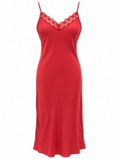 VTG 90s ECI New York 100% Silk Slip Dress Women Sz 12 Lace Coral Y2K Bias EVC picture