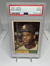1961 Topps Bob Gibson #211 PSA 2 Good HOF St. Louis Cardinals  picture