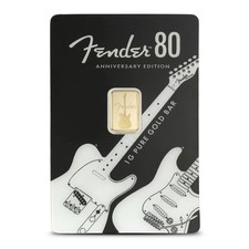 1 Gram PAMP Suisse Fender 80th Anniversary Edition Gold Bar (New w/ Assay) picture