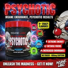 INSANE LABZ PSYCH-O-TIC Pre-Workout Powerhouse Energy Focus Endurance 35 Serving picture