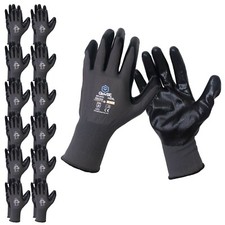 GlovBE 6/12/120 Pairs Mechanic Work Gloves, Nitrile Coated Oil & Gas Resistant picture