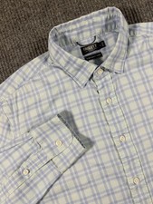 Faherty Shirt Mens Medium Reserve Movement Stretch Button Up Long Sleeve Blue picture