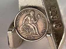 Beautiful & Rare 1876-CC Seated Liberty Silver Dime 10c Cents Carson City picture