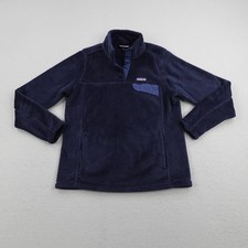 Patagonia Sweater Womens Large Blue Re-Tool Snap T Fleece Pullover Jacket picture