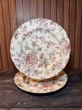 Lot of 2 Vintage Johnson Brothers Rose Chintz 7.5