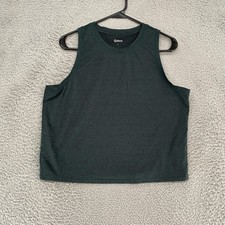 Quince Tank Top Womens Large Green Boxy Stretch Workout Gym Yoga Muscle Tee picture