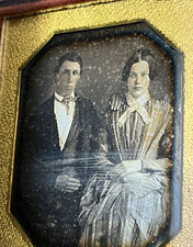 Antique Daguerreotype of Beautiful Couple - Circa 1840s - 1/6th Plate, Half Case picture