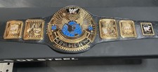 WWF Attitude Era Big Eagle Championship Belt: 4mm Zinc CNC Real Leather 24K Gold picture