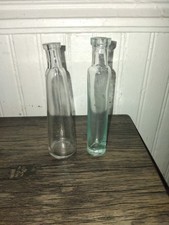 Lot Of 2 Antique Glass Medicine Vials Apothecary 1890-1910 picture