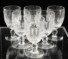 Set of 6 Waterford Cut Crystal Colleen 4 3/4 Inch Tall Claret Wine Glasses picture
