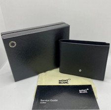 Montblanc 6cc Meisterstuck Wallet Black Leather Bifold Card Holder Men NIB picture