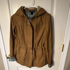 Patagonia Women's Prairie Dawn Jacket Bear Brown Canvas Sherpa Hood Coat  Small picture