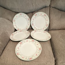 Epoch Collection Morning Rose E816 Floral Ceramic Dinner Plates Set of 5 picture