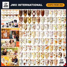 100 Pcs Fall Dog Bandanas - Autumn Print for Medium & Large Dogs, Bulk Pack picture