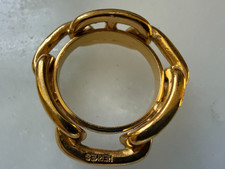Vintage Hermes Gold Plate Chaine d'ancre Scarf Ring Signed picture