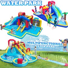 Inflatable Double Water Slides Bounce House Splash Pool Outdoor Park with Blower picture