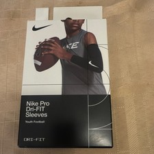Nike Pro Dri-FIT Youth Arm Sleeves Football Black Unisex Kids 2-Pack NEW IN BOX picture