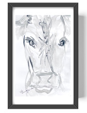 Guajardo Art: Cow Monochromatic 9X6 Original Paper Expressionism picture