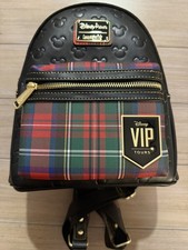 NEW 2026 Loungefly Disney Parks VIP Tours Black Plaid Mini Backpack Mickey RARE picture