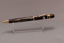 Vintage Visconti Ragtime Ballpoint Pen Black Gold Acryloid Italy w/ Provenance picture