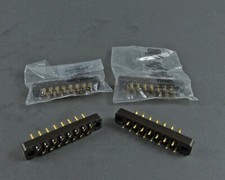 Pair of Amphenol 126-204 &126-205 Mated Connectors 15 Gold Pin & Socket Contacts picture