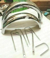 FITS BSA A10 ROAD ROCKET MUDGUARD SET CHROME WITH STAYS 1956 MODEL (PRE-DRILLED) picture