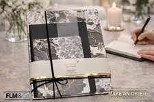 Papyrus Elegant Notebook Journal Set 3 Sizes Black White Gold Lined Gift picture