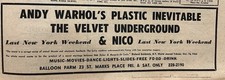 Andy Warhol & The Velvet Underground: Original 1966 ‘Village Voice’ Ads  picture
