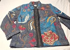 Chico's Embroidered Floral Jacket Size 1 picture