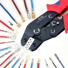 Ratchet Crimping Pliers Insulated Terminal Wire Cable Connector Crimper Tool US picture